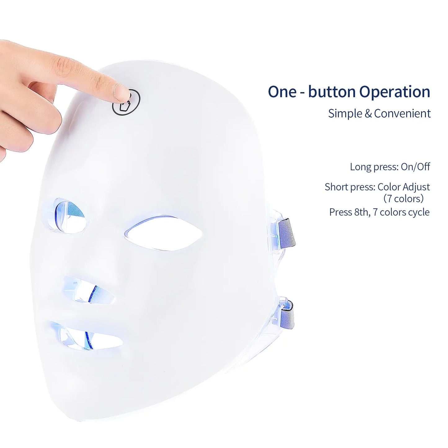 Re-chargable Facial Skin LED Mask - 7 colours to address multiple skin concerns