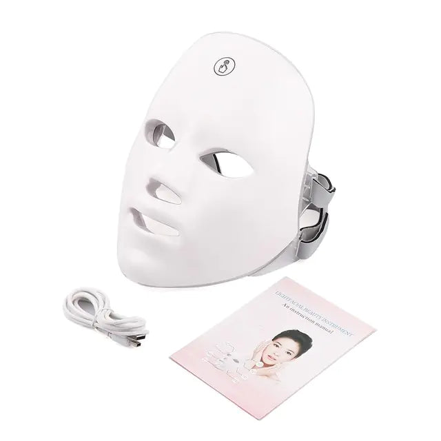 Re-chargable Facial Skin LED Mask - 7 colours to address multiple skin concerns