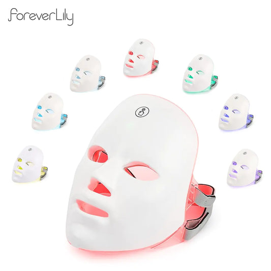 Re-chargable Facial Skin LED Mask - 7 colours to address multiple skin concerns